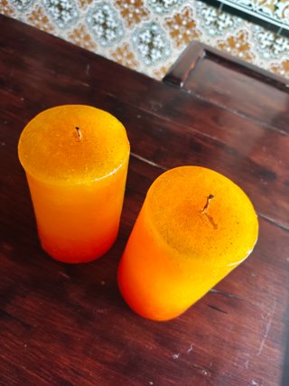 2 Velas Grandes Naranjas