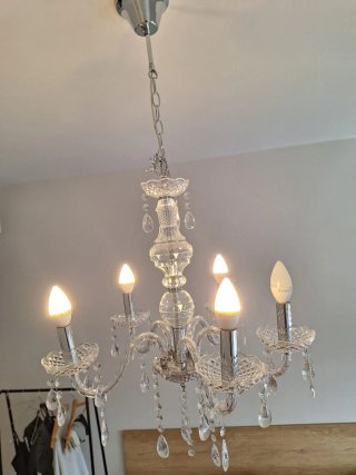 Lámpara de techo cristal y metal