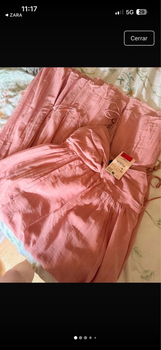 Vestido Zara rosa talla XS