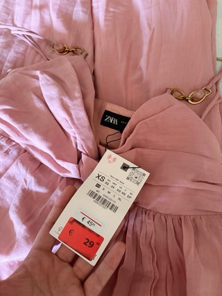 Vestido Zara rosa talla XS