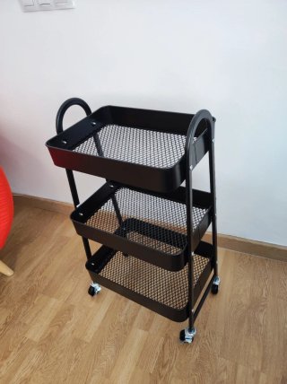 Carrito KANSTRUP negro 3 estantes