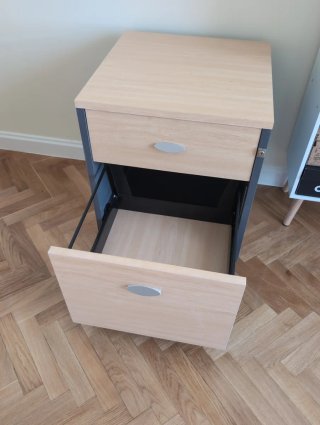 Cajonera Archivador Escritorio Madera y Metal