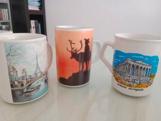 8 tazas de cerámica y porcelana