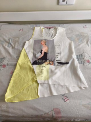 Camiseta tirantes M/38/10 blanca y amarilla