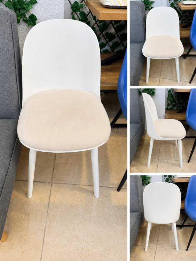 Silla moderna blanca y beige