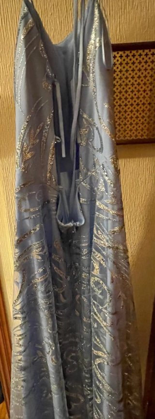 Vestido largo azul para invitada