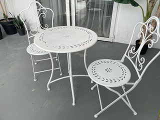 Conjunto mesa y sillas forja blanco