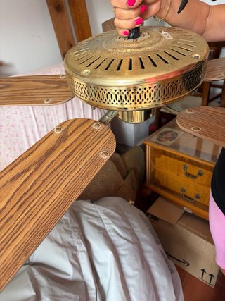 Ventilador de techo madera y metal