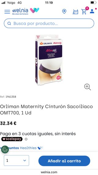 Cinturón Orliman Maternidad Sacoilíaco OMT700