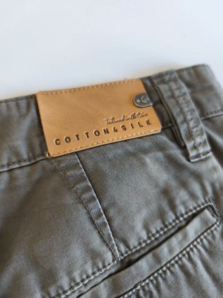 Lotto 2 Bermuda Cotton & Silk Beige/Verde Oliva