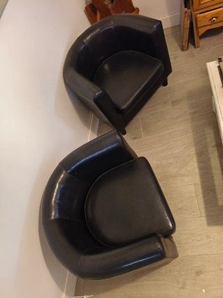 Dos Sillones individual cupido piel