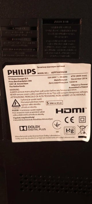 TV Philips 40 40PFH4309/88