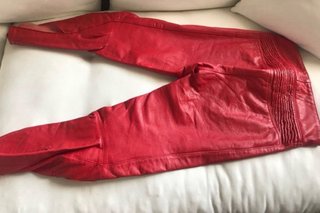 Traje de moto cuero con botas