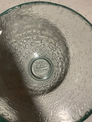 Ensaladera grande de  vidrio y regalo