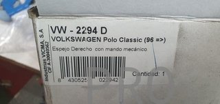 espejo volkswagen polo classic derecho
