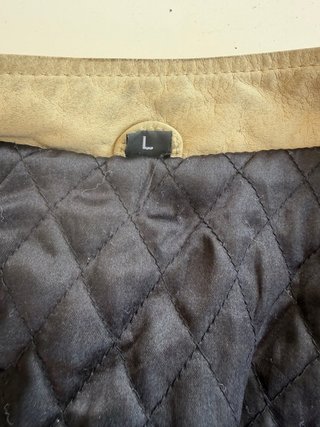 Chaqueta de piel bicolor