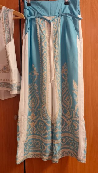Conjunto Boho-Chic Azul y Blanco
