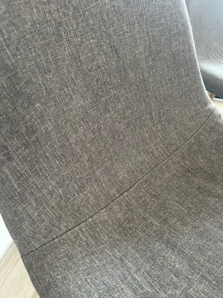 4 Sillas Comedor Tapizadas en Gris y Madera