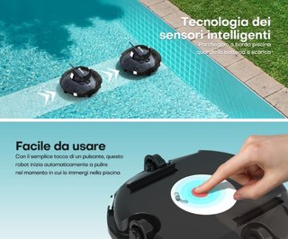 Robot per piscina con doppia filtrazione