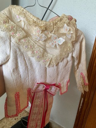 Traje de Fallera Niña Blanco y Rosa