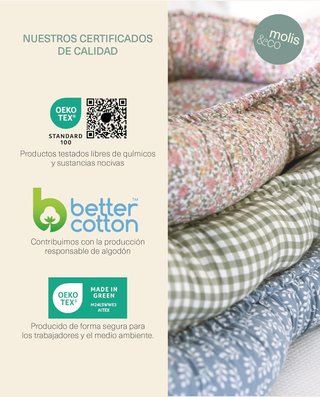 Nido Bebé Molis&Co Cuadros Verde 90x50cm Mint Tea