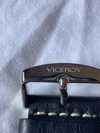 Correa Viceroy 46223 Negra cuero bespunte blanco