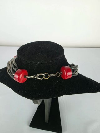 Collana Valentina Lagana vintage rosso/argento