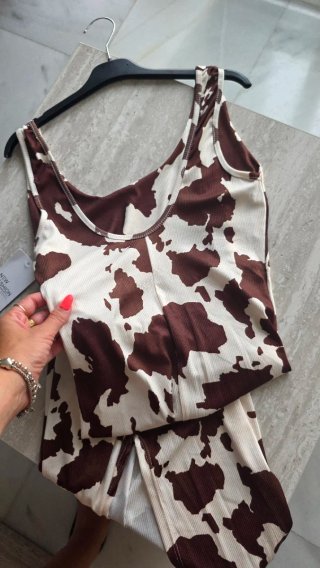 Vestido midi estampado vaca Talla única