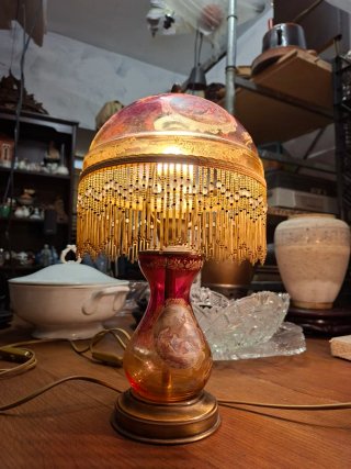 2Lampada Da Tavolo Abatjour Vetro Soffiato Murano