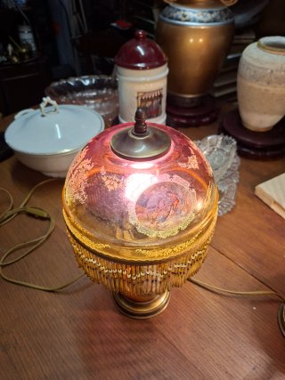 2Lampada Da Tavolo Abatjour Vetro Soffiato Murano