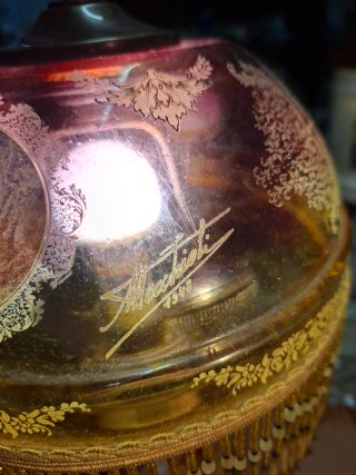 2Lampada Da Tavolo Abatjour Vetro Soffiato Murano