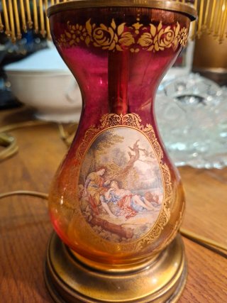 2Lampada Da Tavolo Abatjour Vetro Soffiato Murano