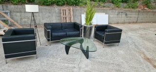 Mesa de centro diseño vintage cristal y madera