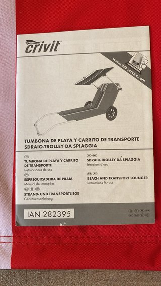 Tumbona Playa Crivit (Lidl) con Ruedas y Parasol