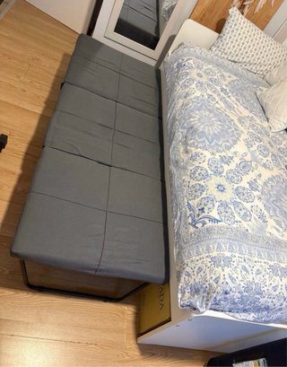 Puf Cama Plegable Gris