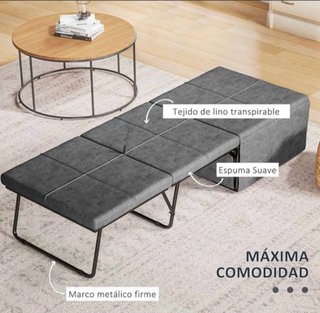 Puf Cama Plegable Gris