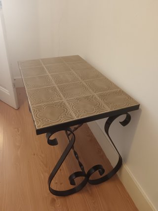 Mesa cerámica y forja