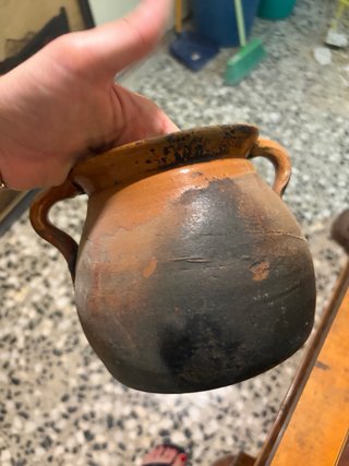 Juego de 2 ollas/pucheros de barro