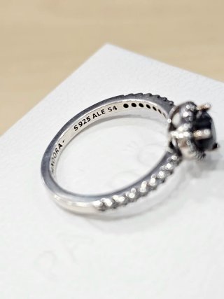 Anillo Pandora Corazón Negro Talla 54 + Caja