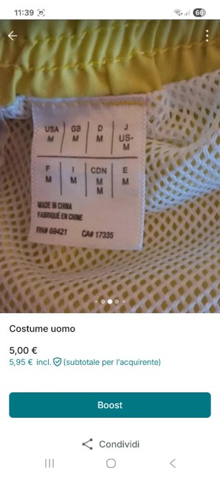 Costumi uomo neri, rossi e gialli