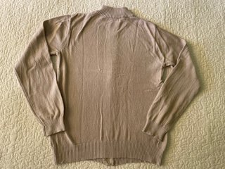 Jersey punto beige cremallera cuello alto Talla S