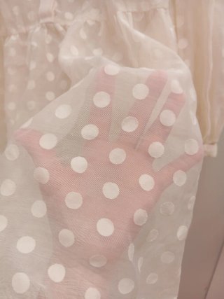 Vestido blanco de lunares transparente