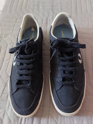 Zapatillas Fred Perry de lona azul marino y blanca