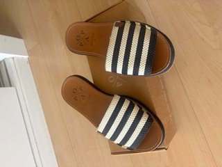 Chanclas Popa Talla 38 Rayas Blanco y Negro