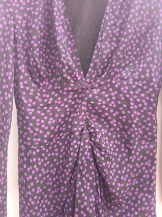 Vestido largo Zara estampado lunares morado