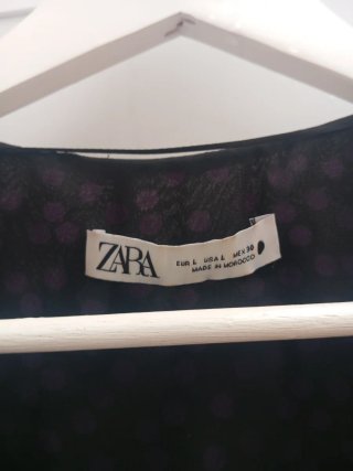 Vestido largo Zara estampado lunares morado