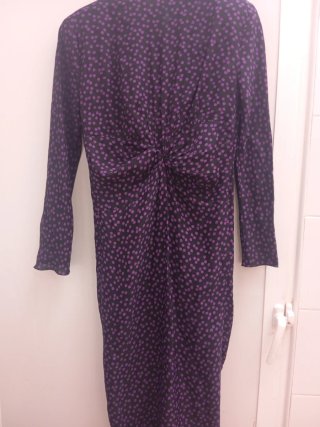 Vestido largo Zara estampado lunares morado