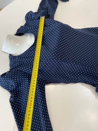 99.-Vestido Flamenca Rociera Lunares Azul