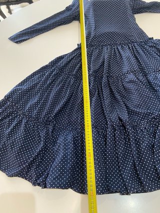 99.-Vestido Flamenca Rociera Lunares Azul