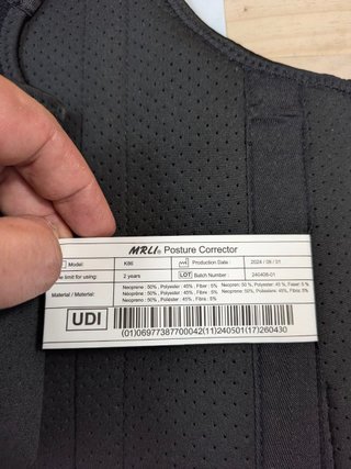 Corrector Postura Espalda Unisex Negro XL